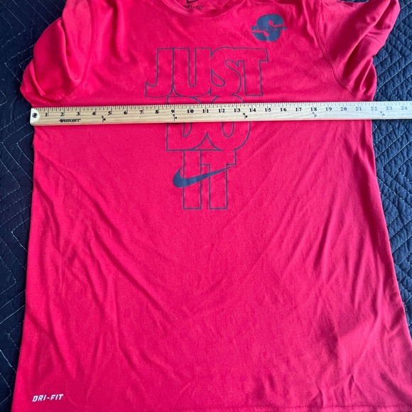 Nike Shirt Mens Large Red Just Do It Warriors Tee Dri-fit Short Sleeve - Picture 10 of 13